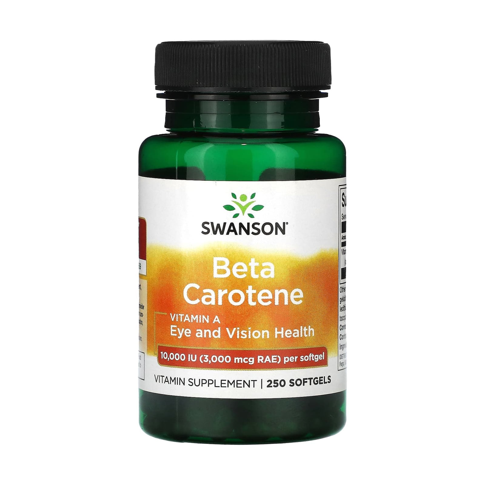 Бета-каротин Вітамін А Swanson Beta Carotene Vitamin A, 10000 МО, 250 гелевих капсул