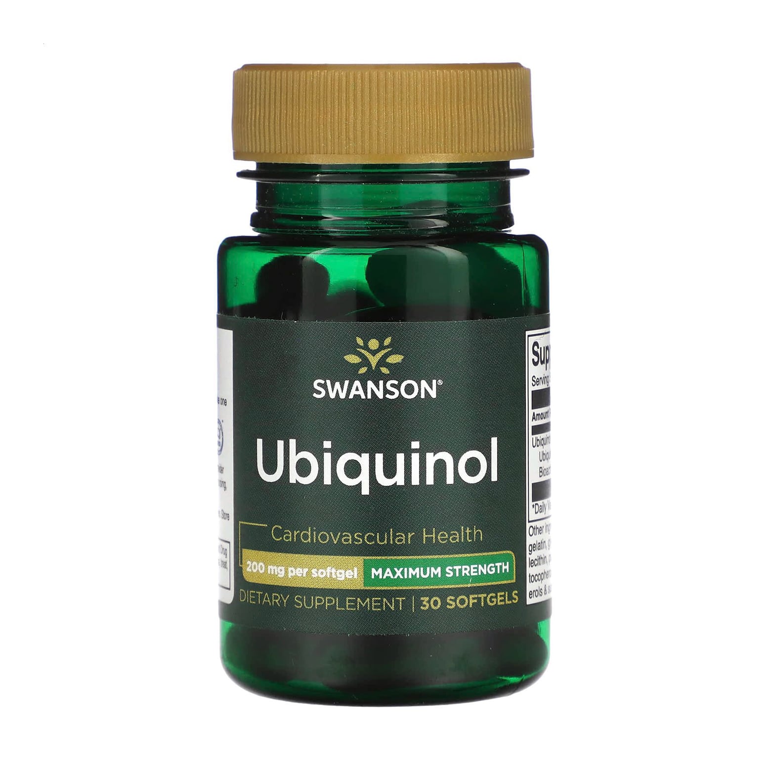 Убіхінол Swanson Ubiquinol Maximum Strength, 200 мг, 30 гелевих капсул
