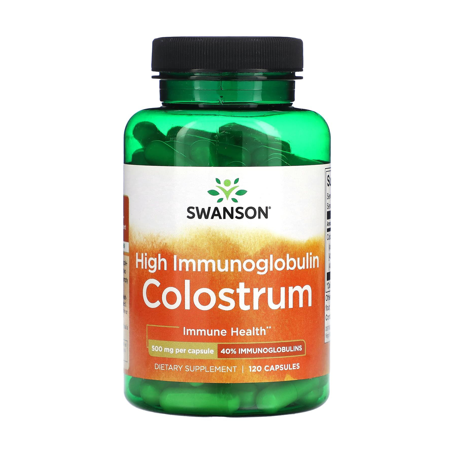 Високий імуноглобулін молозива Swanson High Immunoglobulin Colostrum, 500 мг, 120 капсул